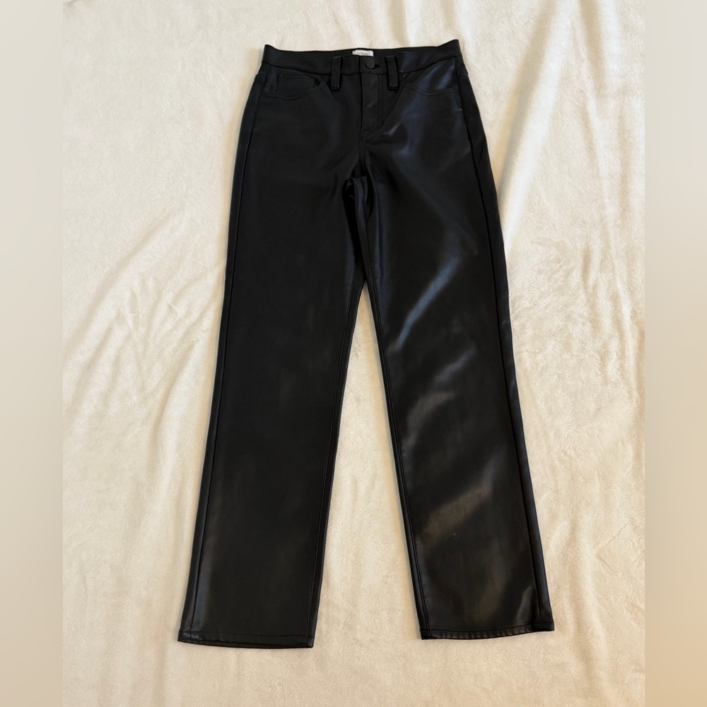 J. Crew Size 26 Black Faux Leather 5 Pocket Pants.  Never Worn.